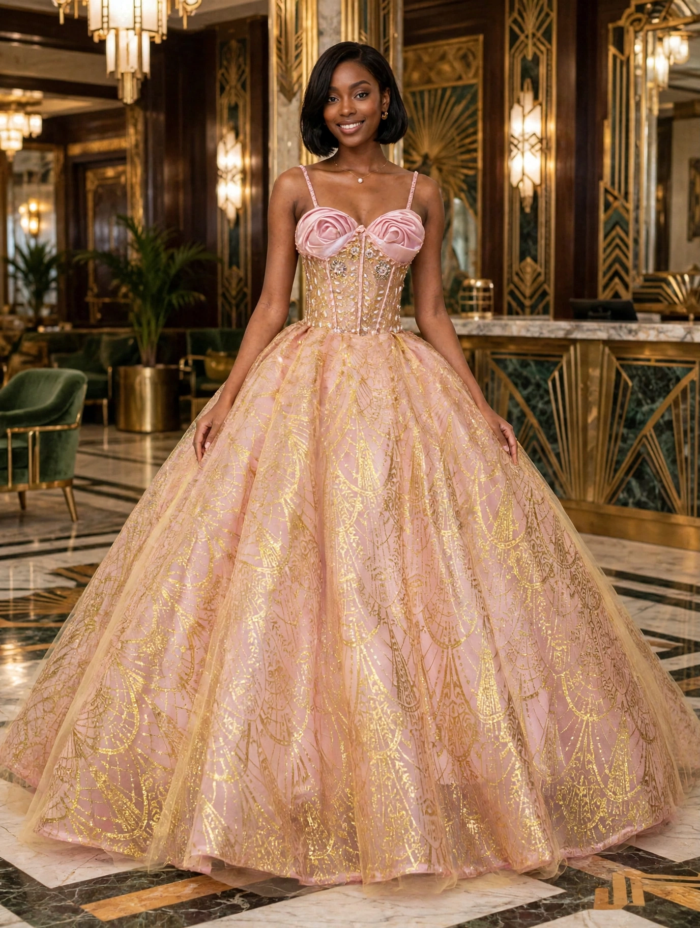 Vestidos de quinceañera rosa rubor y champán